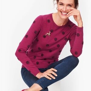 Talbots Tinsel Dot Burgundy Sweater. NWOT